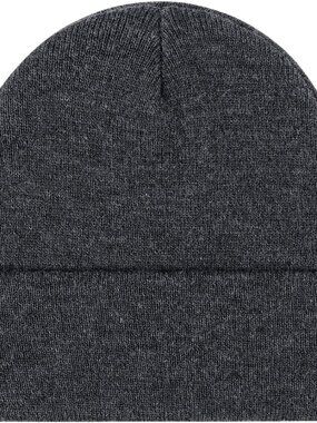 Unisex Dark Grey Warm Thick Knit Cuffed Beanie Winter Pull-on Classic Skull Cap